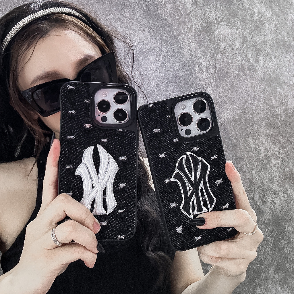 Ốp lưng iphone PHỦ VẢI BÒ ĐEN RÁCH N.Y 7plus/8plus/x/xsm/11/11promax /12prm/13/13prm/14pro/14prm Anh gà case