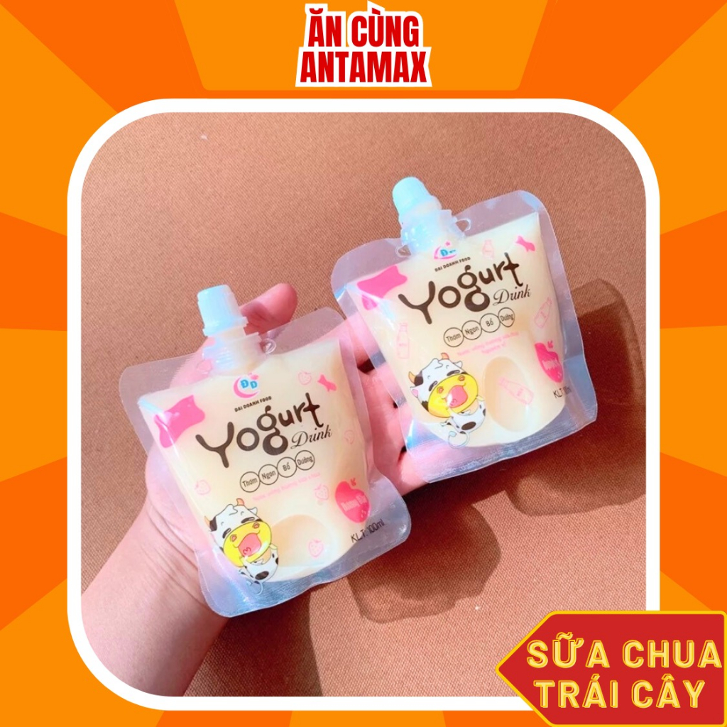 Set 10 Túi Sữa Chua Uống Vị Trái Cây - Có Mix Vị, Đồ Ăn Vặt Tuổi Thơ