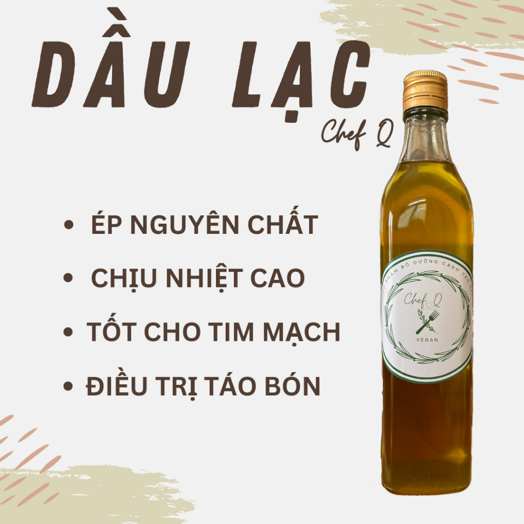 DẦU LẠC NGUYÊN CHẤT ÉP THỦ CÔNG CHAI 500ML BỔ DƯỠNG, TỐT CHO SỨC KHỎE
