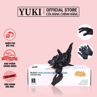 Găng tay cao su đen làm nail - hộp 100 chiếc găng tay cao su đen không bột sz S,M - bao tay cao su y tế sử dụng 1 lần