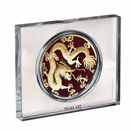 Quà Tặng Vàng 24K PRIMA ART - Rồng Vinh Hiển - Size 10x12cm - DGS-0029-01