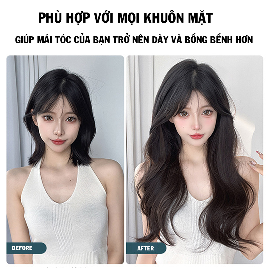 Tóc Giả Kẹp Phím_ Sét 3 Dải Kẹp Xoăn Sóng Lơi Cao Cấp