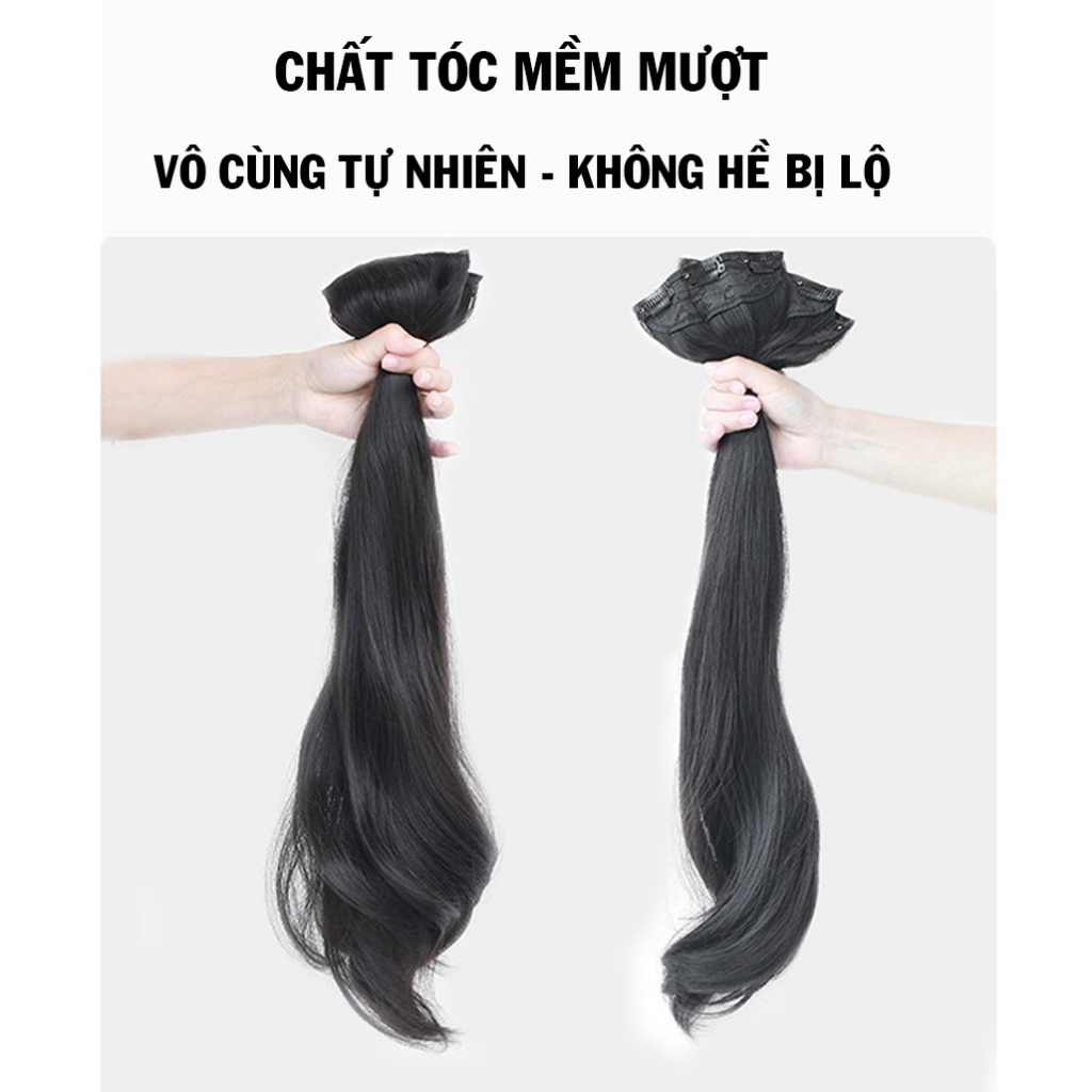 Tóc Giả Kẹp Phím_ Sét 3 Dải Kẹp Xoăn Sóng Lơi Cao Cấp