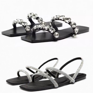 ORDER ✅ZR Dép quai ngang đá mũi vuông