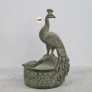gạt tàn con công bằng đồng ( khổng tước )