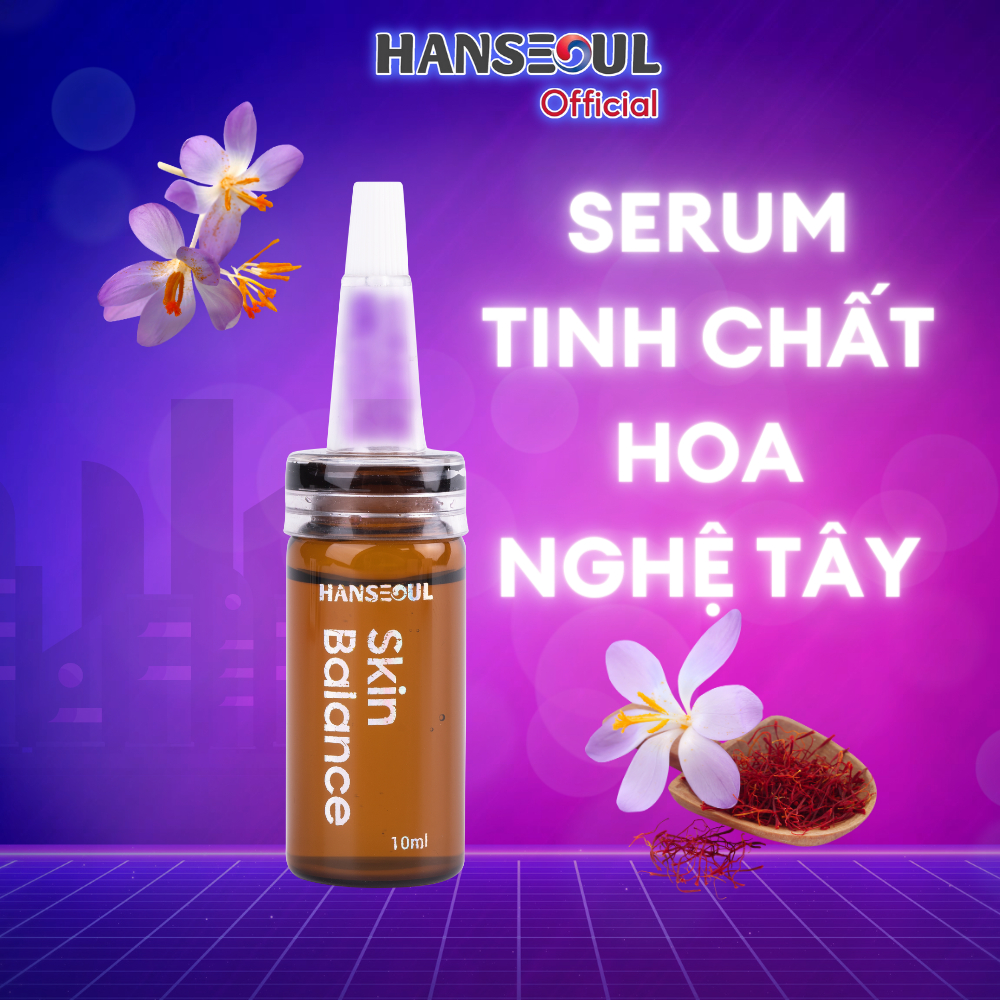 Serum cấp ẩm mịn da thu nhỏ lỗ chân lông tinh chất hoa nghệ tây Skin Balance dung tích 10ml chính hãng Hanseoul