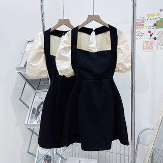 ĐẦM A XẾP LY EO ,PHỐI TAY DA