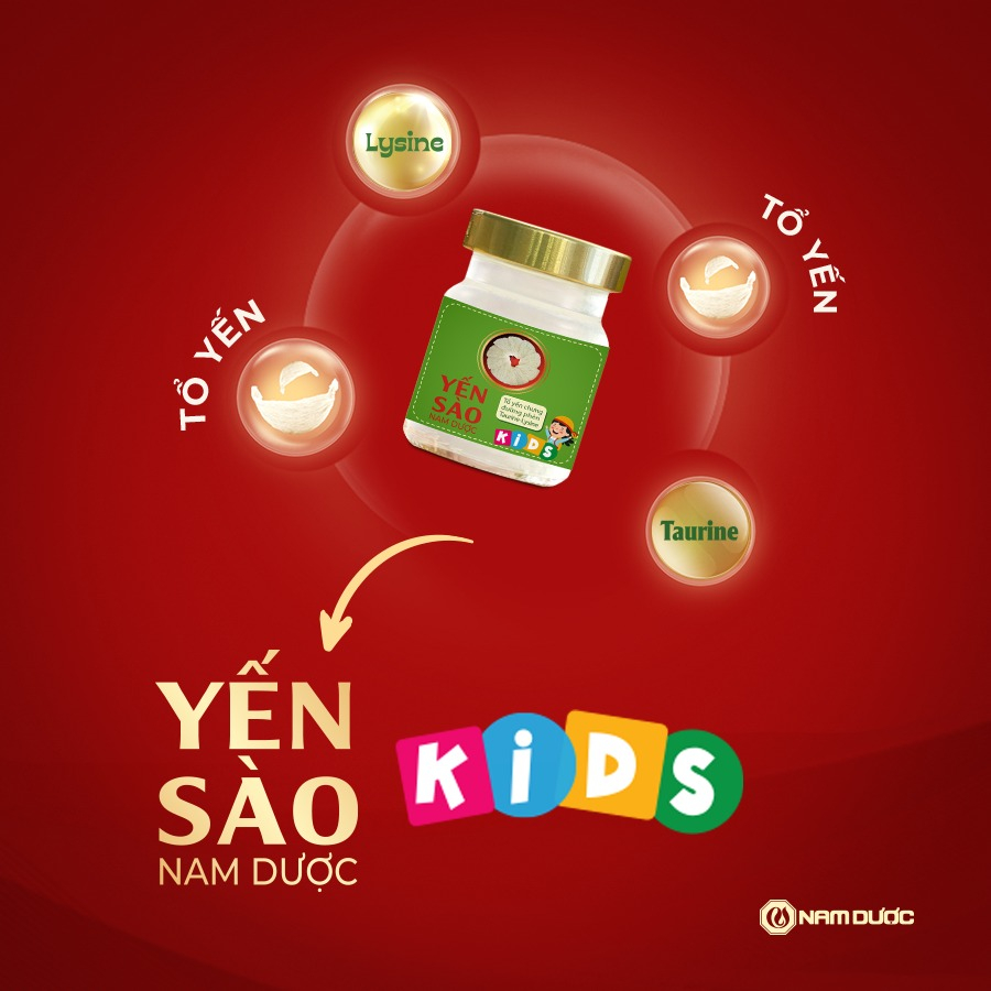 [COMBO 5 Hộp] Yến sào Nam Dược Kids lọ 70ml tổ yến chưng đường phèn hỗ trợ đề kháng, bổ sung dưỡng chất cho trẻ