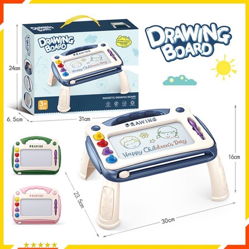 Bảng vẽ tự xoá cho bé thông minh, có chân bàn, đồ chơi thông minh