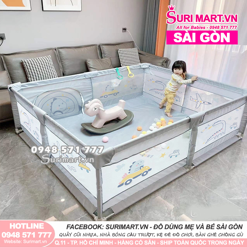 Cũi vải cho bé, Quây bóng vải, Quây vải khung inox cao cấp
