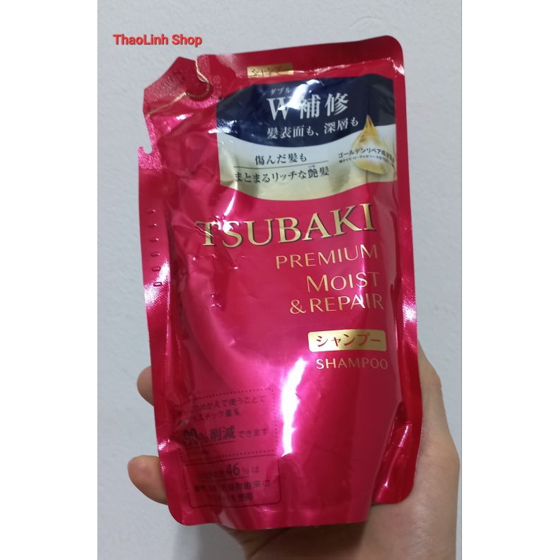 Bộ đôi gội xả Dưỡng tóc bóng mượt Premium Moist Tsubaki