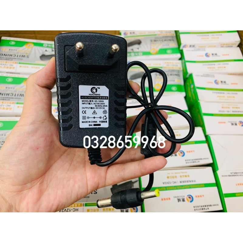 Adapter 5V-2A, 9V-2A, 12V-2A loại 2 đầu rắc DC giá rẻ hàng Huicheng