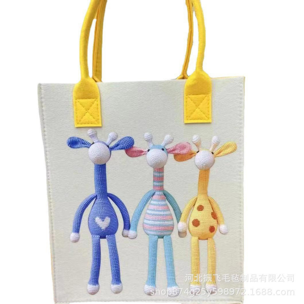 Túi Xách Tay Đựng Đồ In Họa Tiết Hoạt Hình Dễ Thương , Túi Tote Đeo Vai Vải Nỉ In Hoạt Hình Gấu