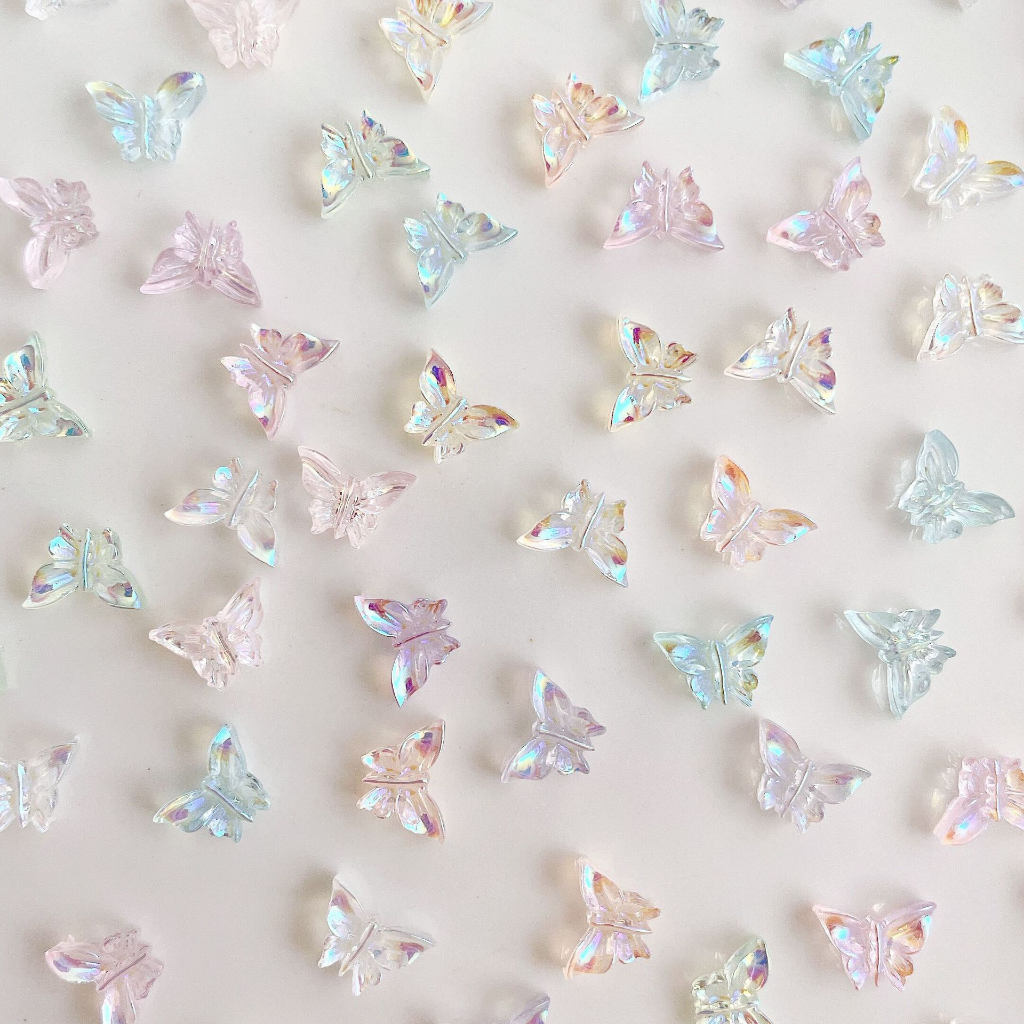 Set 10 Charm  slime/ Dụng Cụ Charm Nail/ Trang Trí Hình Bươm Bướm Bling Bling 3D Xinh Xắn