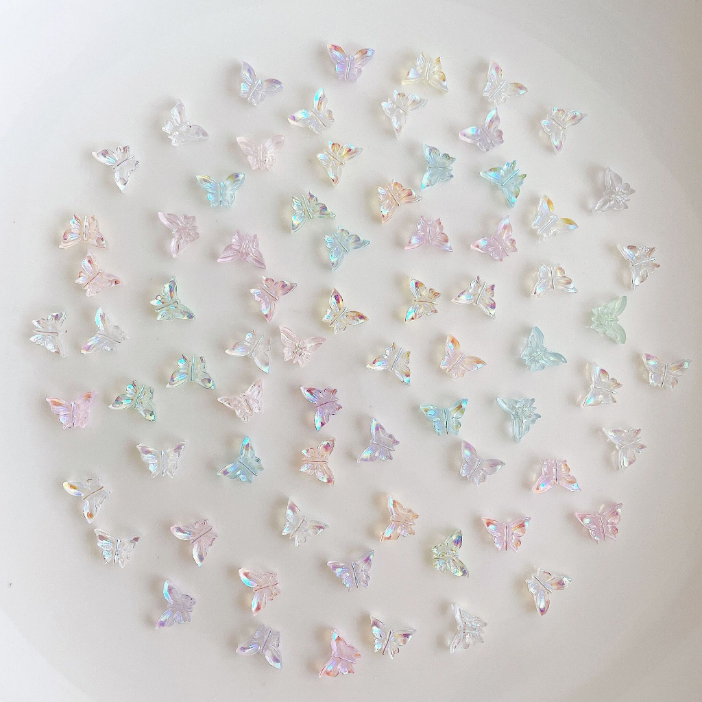 Set 10 Charm  slime/ Dụng Cụ Charm Nail/ Trang Trí Hình Bươm Bướm Bling Bling 3D Xinh Xắn