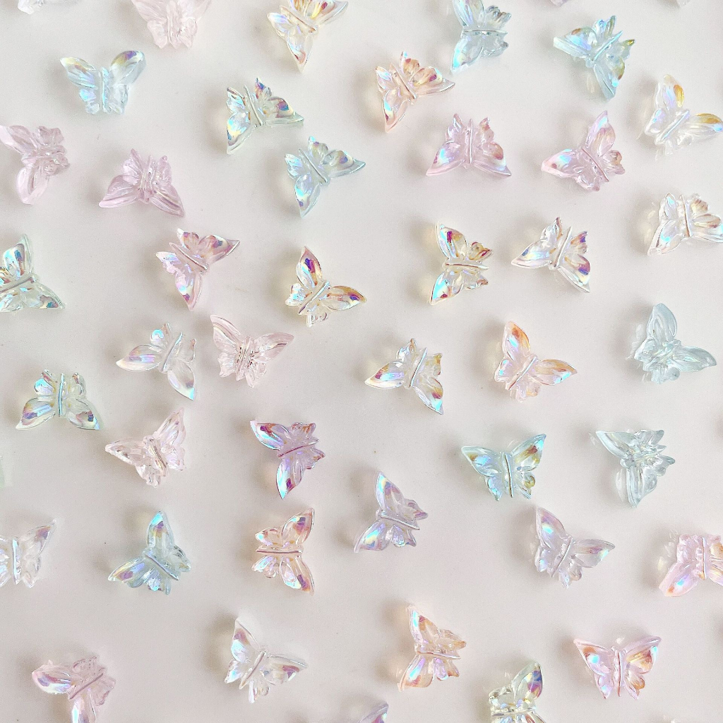 Set 10 Charm  slime/ Dụng Cụ Charm Nail/ Trang Trí Hình Bươm Bướm Bling Bling 3D Xinh Xắn