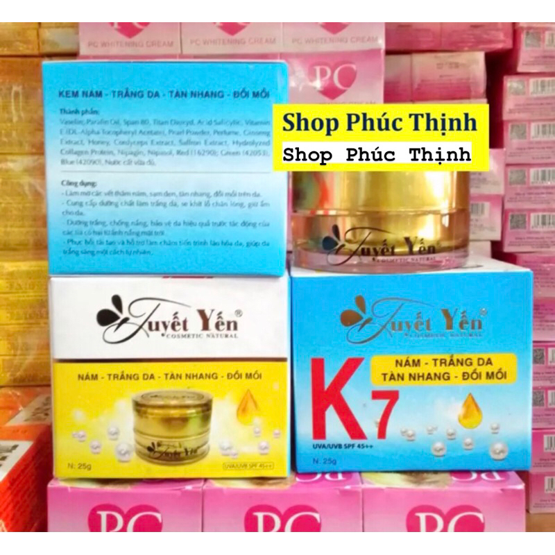 kem tuyết Yến K7 hết nám-trắng da -tan nhang-đôi môi hủ 25gr (chính hãng)