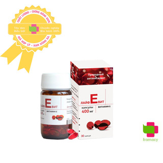 Vitamin E đỏ 400mg Nga (30 viên) giảm lão hóa, ổn định nội tiết cho phụ nữ từ 12 tuổi trở lên