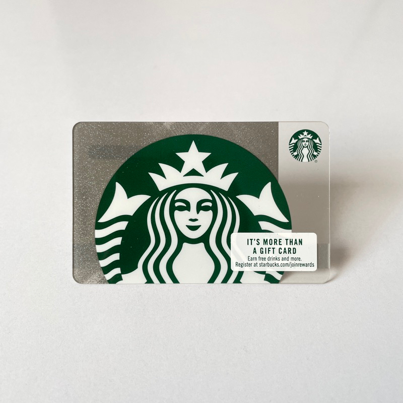 0905 THẺ STARBUCKS NHỰA US LOGO NỀN BLING BLING SILVER, thẻ có trầy (thẻ đã sử dụng, dùng để sưu tầm)