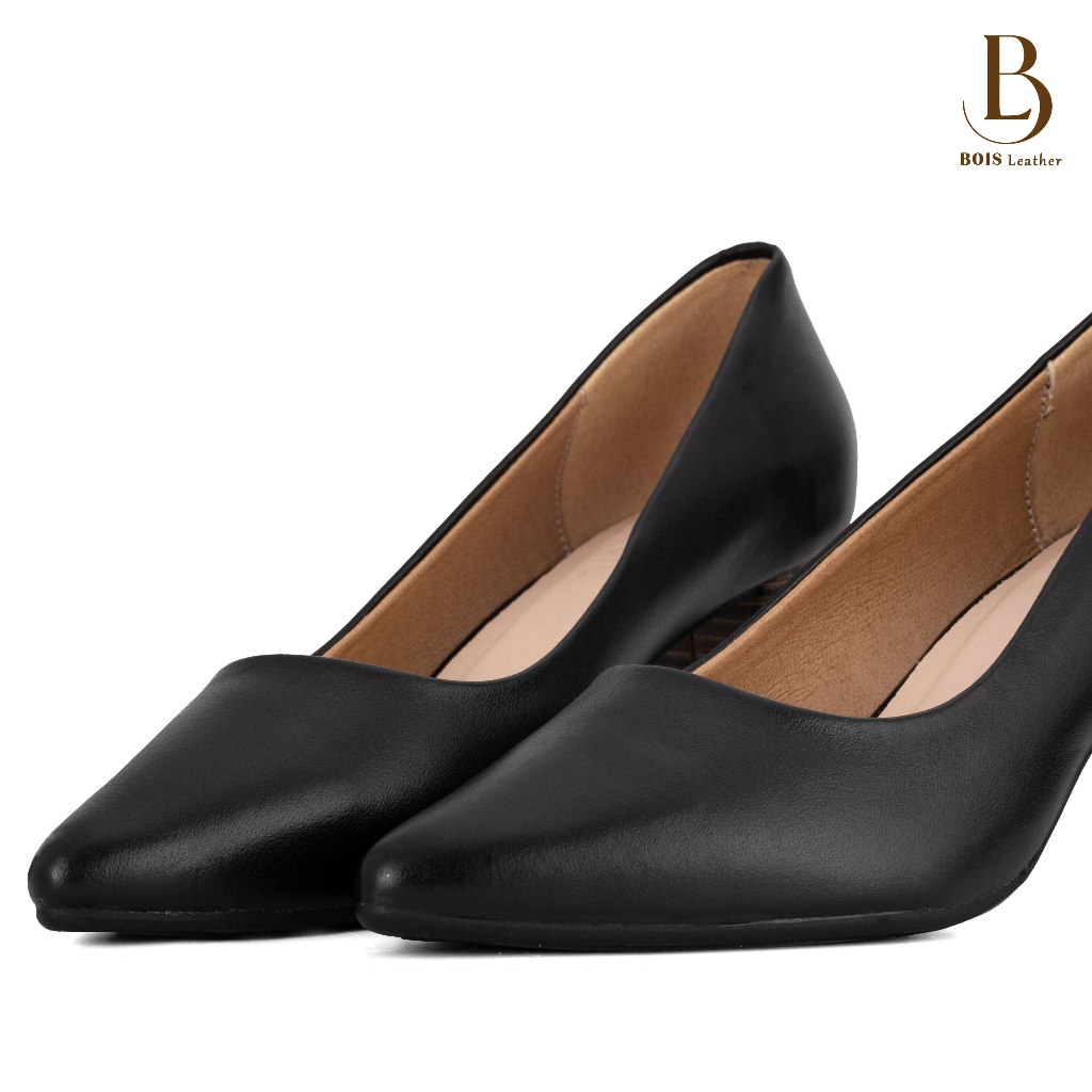 Giày nữ Bois Leather DA THẬT cao cấp gót trụ 5 cm và 7 cm