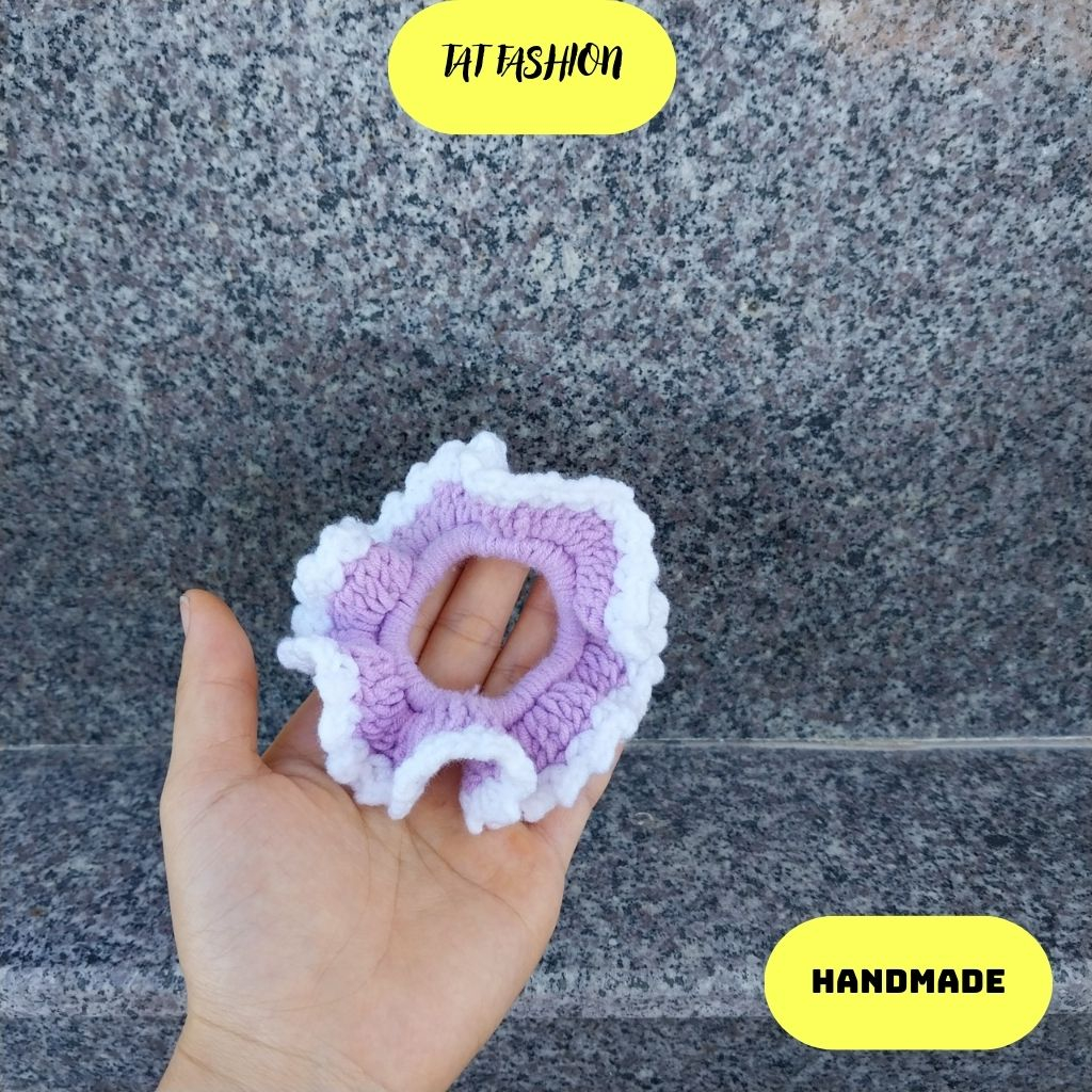 Dây cột tóc Handmade bèo nhún bằng len nhà TAT fashion