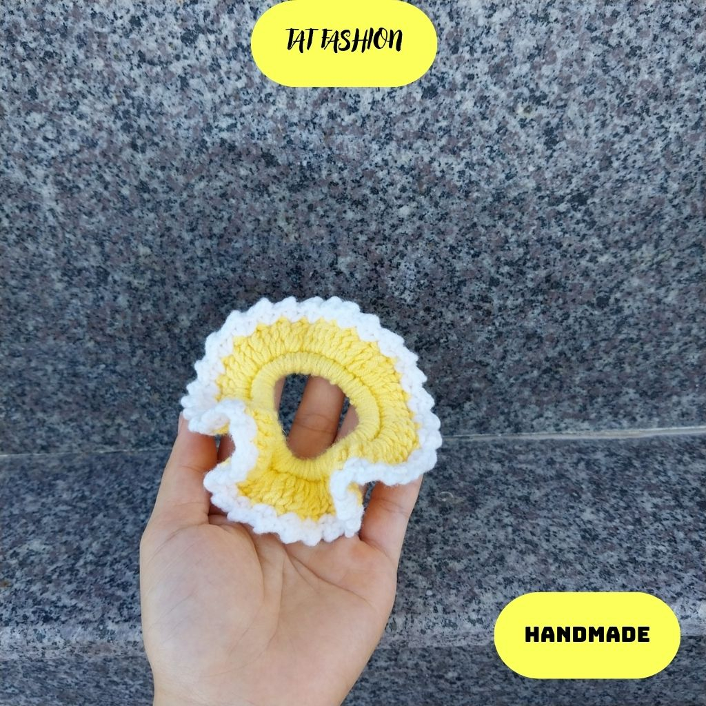 Dây cột tóc Handmade bèo nhún bằng len nhà TAT fashion