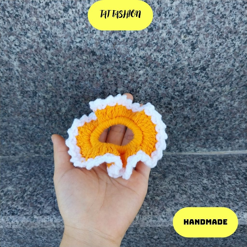 Dây cột tóc Handmade bèo nhún bằng len nhà TAT fashion