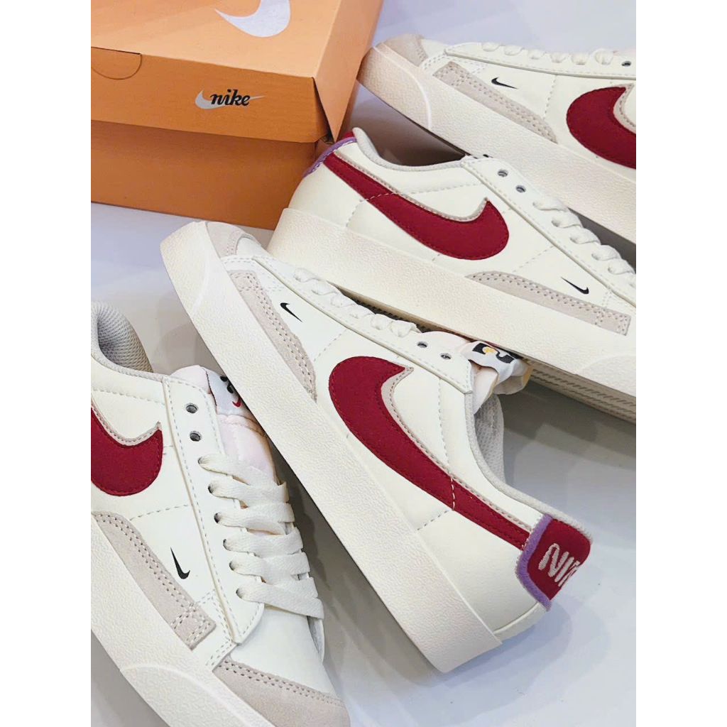 Giày thể thao N.ike Blazer Low ’77 ‘Fitness Red’ vạch đỏ -Full box