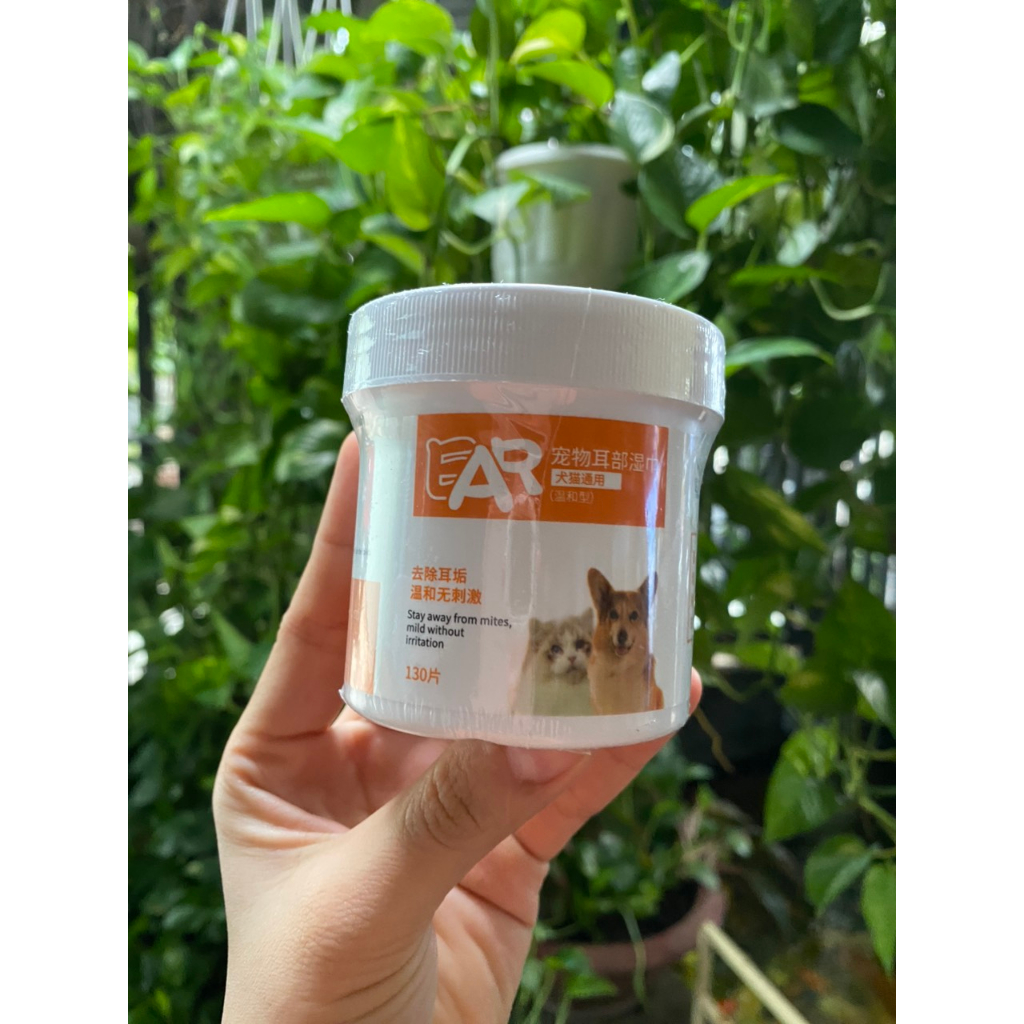 Khăn ướt lau nước mắt & tai ố bẩn cho chó mèo - hộp 130 chiếc