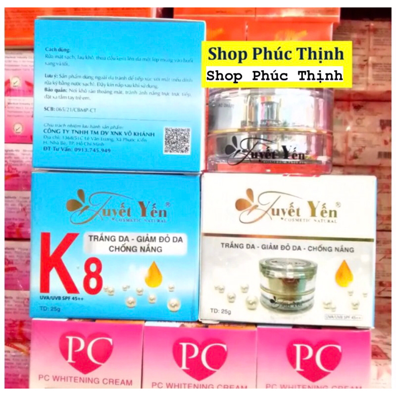 kem tuyết Yến K8 trắng da-giảm đỏ da-chống nắng hủ 25gr (chính hãng)