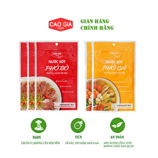 Combo Hảo Hạng - 3 Xốt Phở Bò + 2 Xốt Phở Gà - Cao Gia Foods - 130g - Chế Biến Dễ Dàng, Hương Vị Đậm Đà