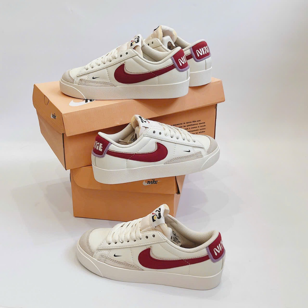 Giày thể thao N.ike Blazer Low ’77 ‘Fitness Red’ vạch đỏ -Full box
