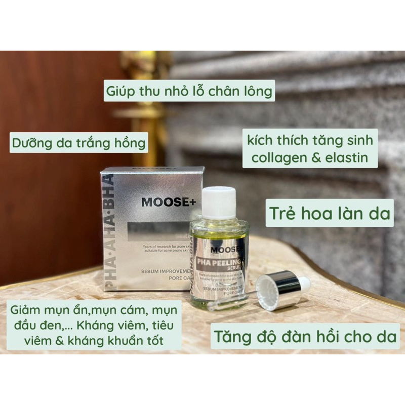 (Tặng 1 nạ)Peel da moosepro+ PHA peeling serum trọng lượng 30ml hạn dùng 2027(bản mới peel moose+) | BigBuy360 - bigbuy360.vn