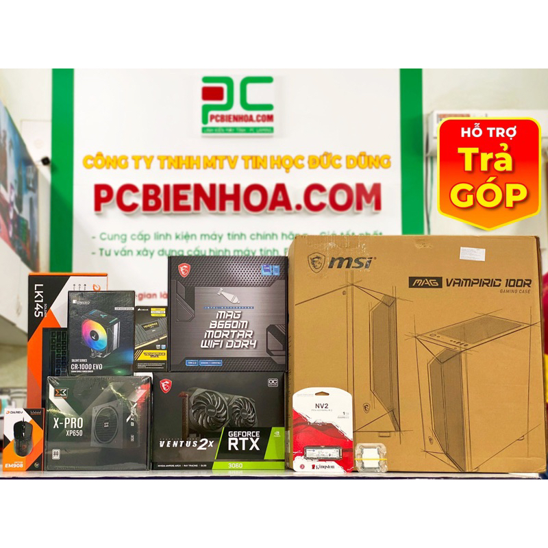 Bộ máy tính siêu hot- I5 12400F/B660M/16G/1T/600W/3060 12G -36 tháng
