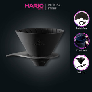 Phễu pha cà phê du lịch hario v60 zebrang flat dripper zb-vdfp-02b