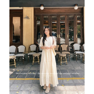Váy maxi ren đục lỗ 2 lớp the.sweaterweather TSW (ảnh thật)