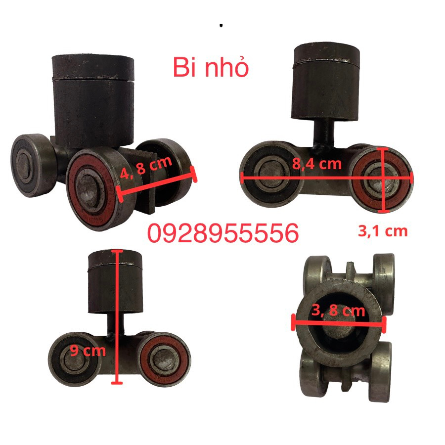 Bi treo 4 bánh bi treo 2 bánh xoay 360 độ dùng cho cửa  nặng hàng loại1