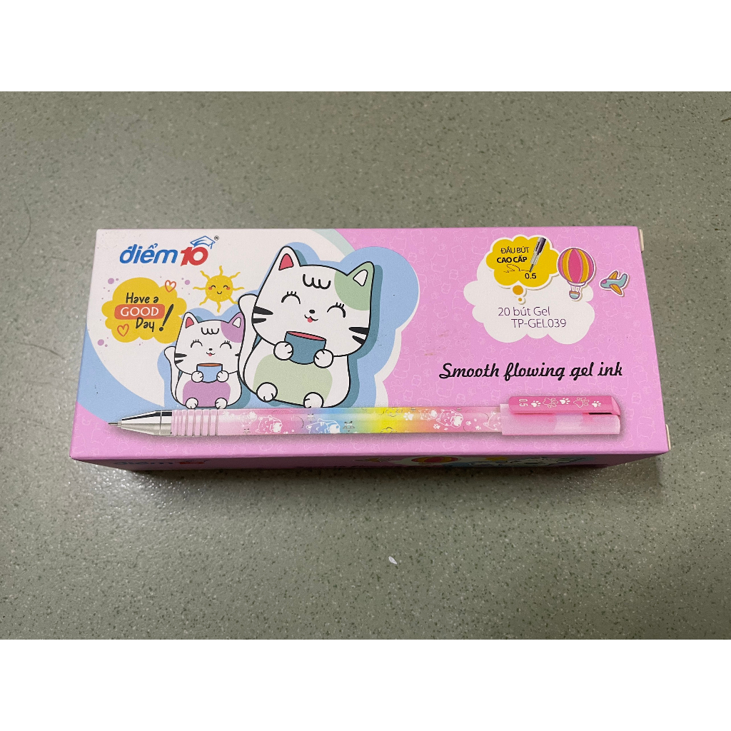Bút gel 0.5mm, Điểm 10 Thiên Long, Viết gel, Bút mực tím