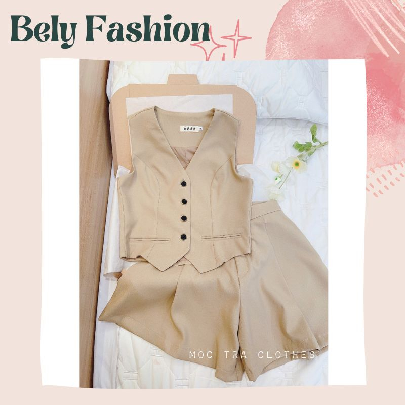 Set Vest Đùi, Set Gile kèm quần sooc thanh lịch sang chảnh được thiết kế bởi V06 Bely Fashion