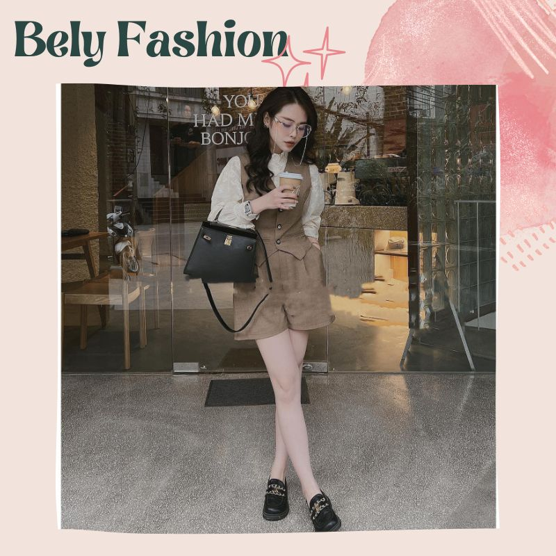 Set Vest Đùi, Set Gile kèm quần sooc thanh lịch sang chảnh được thiết kế bởi V06 Bely Fashion