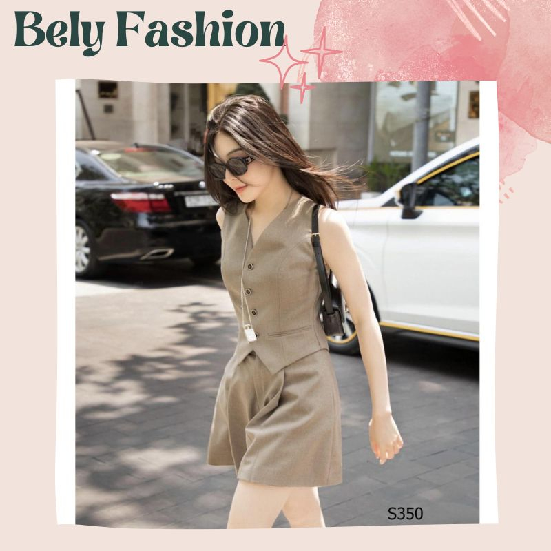 Set Vest Đùi, Set Gile kèm quần sooc thanh lịch sang chảnh được thiết kế bởi V06 Bely Fashion