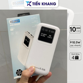 Pin dự phòng 10000mah sạc nhanh 10,5w đèn led số có 4 cổng sạc để sạc nhiều thiết bị cùng lúc cổng in/out type C