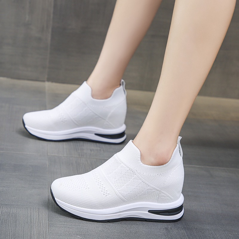 Giày thể thao nữ độn đế 7cm chất vải thoáng khí siêu êm chân - LH35