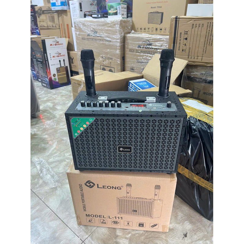 Loa Kéo Karaoke Xách Tay Di Động,Âm Thanh Chuẩn.Tặng Kèm 2 Micro Không Dây