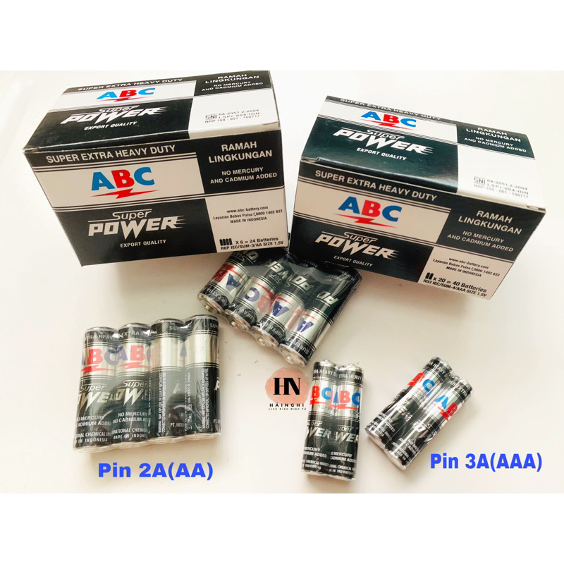 PIN AAA  - Size Nhỏ ABC Super Power 1.5V Hộp 40 Viên-Pin Dùng Cho Remote