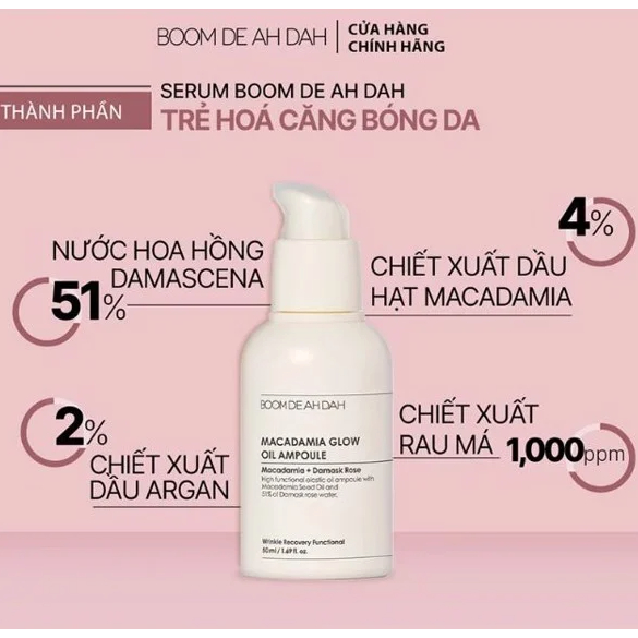 Serum Cấp Nước, Dưỡng Ẩm, Phục Hồi Boom De Ah Dah Squalane Moisture Ampoule