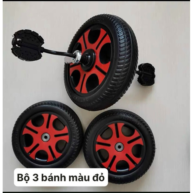 BX01-Bộ bánh xe cho xe đạp 3 bánh trẻ em thay thế