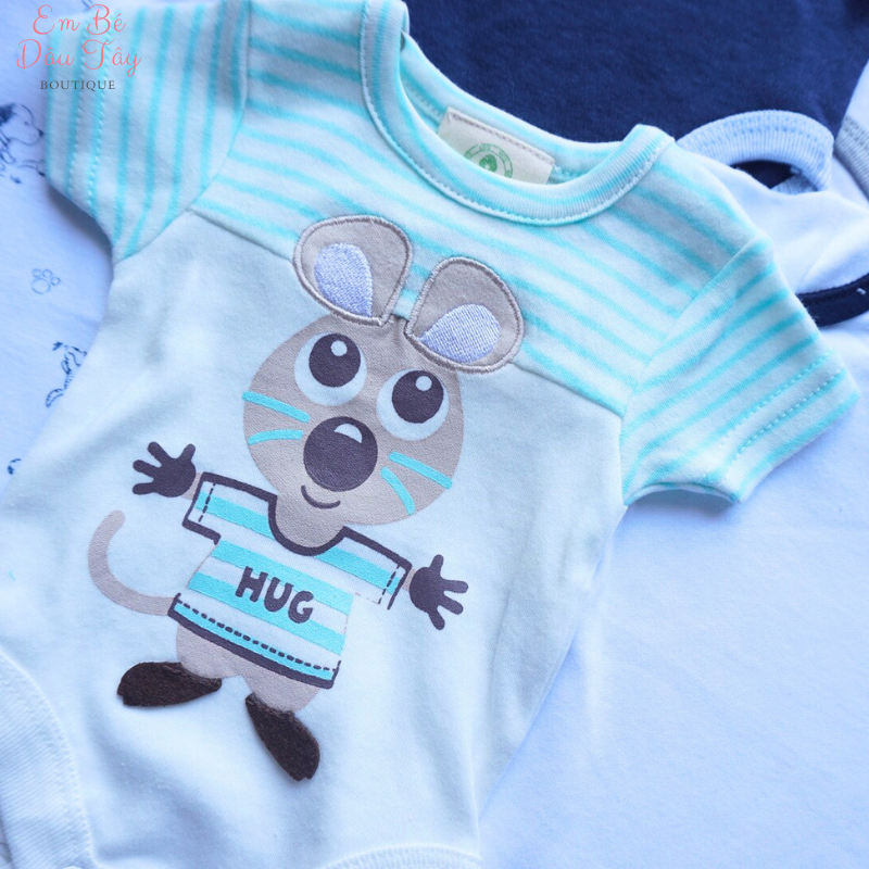 Bodysuit bé trai các hãng xuất dư xịn 3M-24M , Bodychip / Body tam giác / Áo liền quần sơ sinh