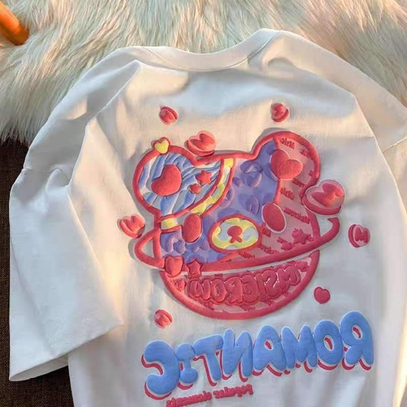 Áo GẤU ROMANTIC chất cotton su form rộng nam nữ