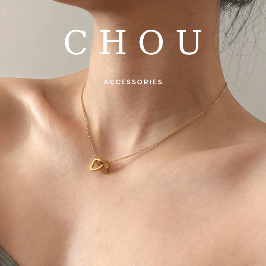 Dây Chuyền Titan, Vòng Cổ Titan Trái Tim Đôi | CHOU ACCESSORIES |